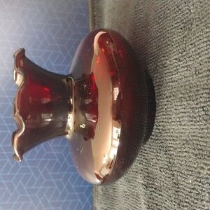 Ruby crimped vase 3-1/4" good condition
